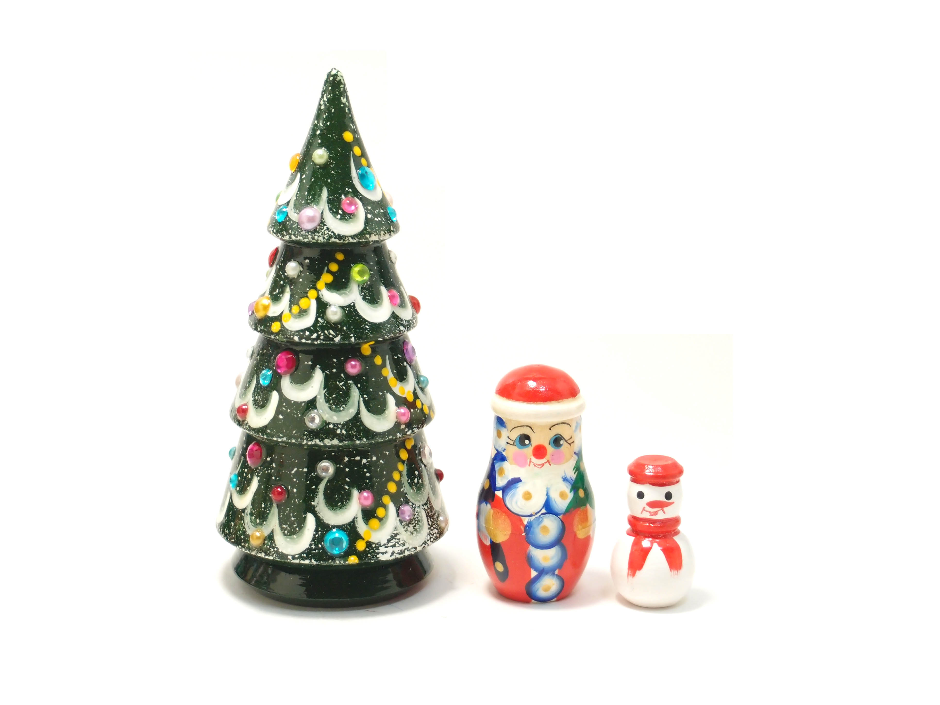 楽天市場】マトリョーシカ クリスマス ツリー 3個組 ラインストーン