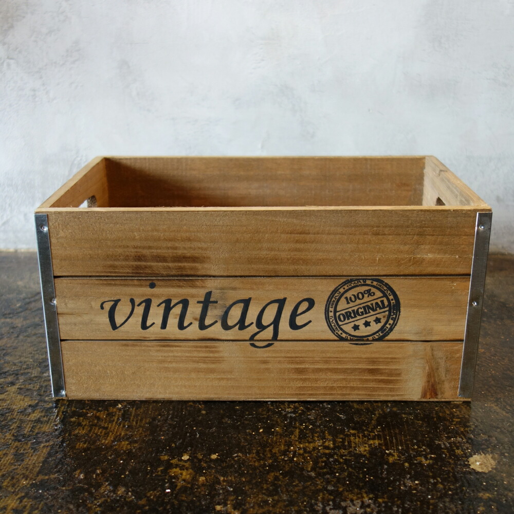 楽天市場】ヴィンテージ加工 Lサイズ 木箱 ウッドボックス USA