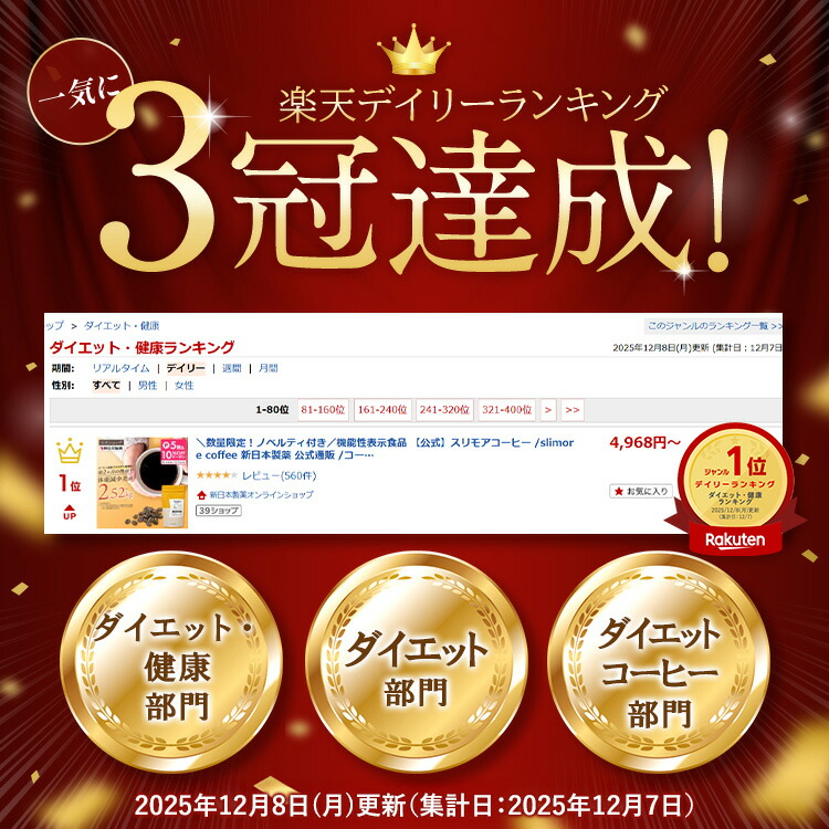 楽天市場】機能性表示食品 【公式】スリモアコーヒー スリモアラテ