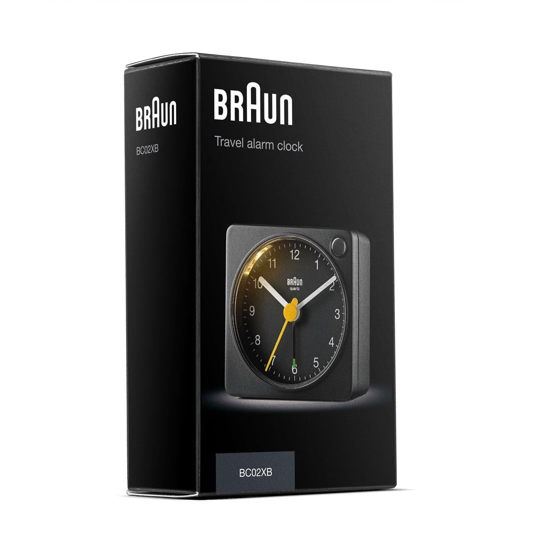 BC02X Braun classic analogue travel alarm clock - black – US