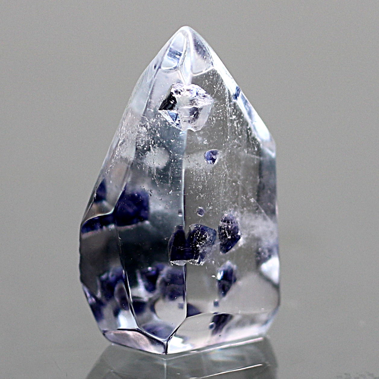 高品質+]フローライトインクォーツポリッシュポイント/ミニサイズ結晶