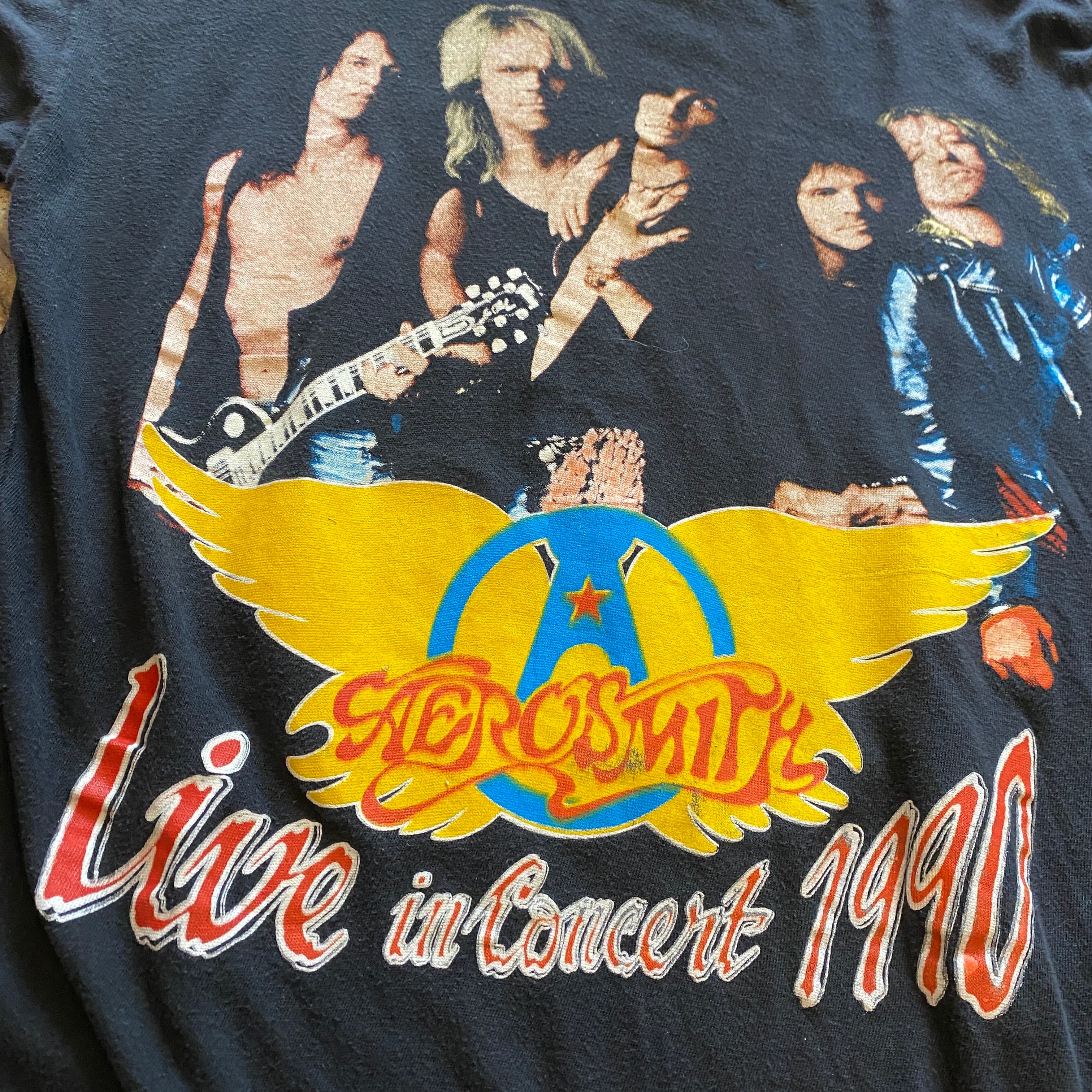 VINTAGE 90S AEROSMITH×SKIDROW TOUR TSHIRTS BLACK