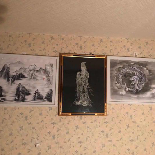 肉筆 水墨山水画【風水山水図】新築 新宅 引越 吉祥絵画 縁起物 贈り物