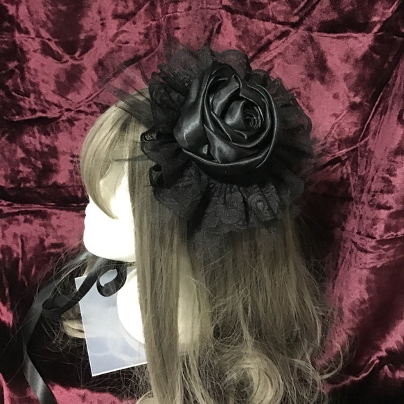 黒薔薇の円形ヘッドドレス ヘッドドレス（アクセサリー） RoseZipangu