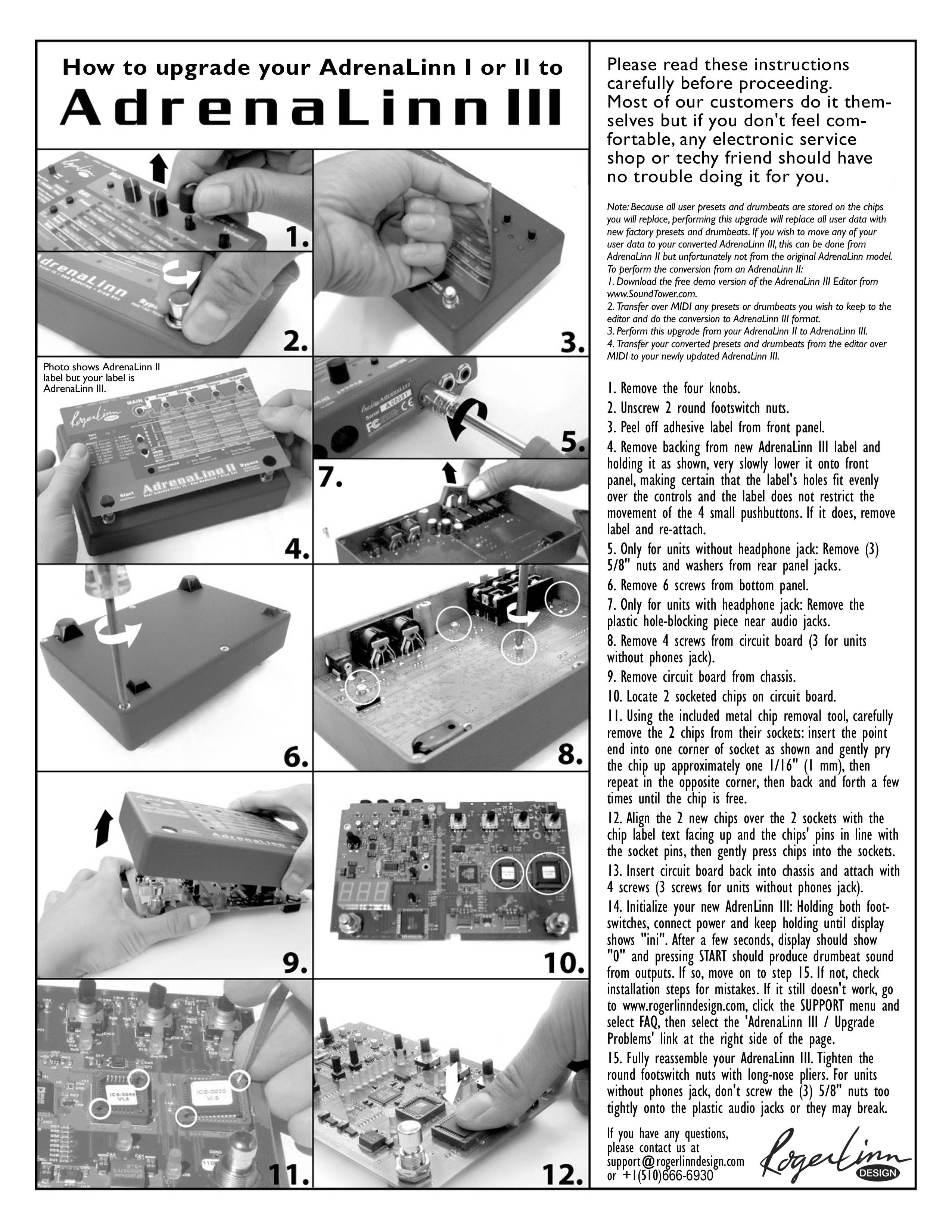 Support - AdrenaLinn Upgrade Kit