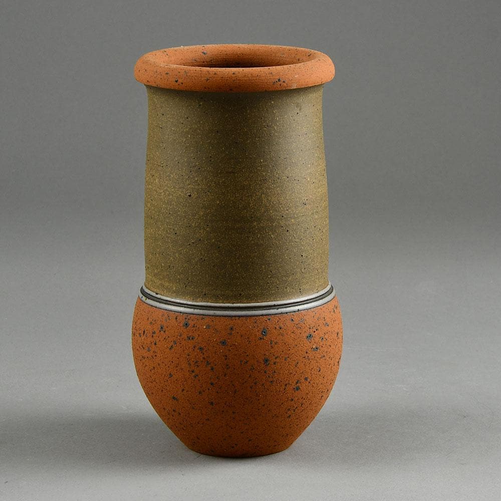 Thomas Naethe, Germany, partially glaze chamotte stoneware vase