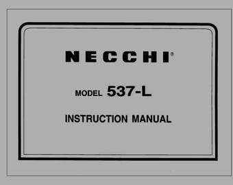 Necchi 537-L _instruction Manual _digital Download _PDF Format - Etsy