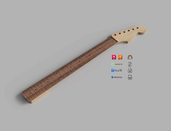 フェンダー ストラトキャスター ギターネック 3D CAD ファイル: CNC