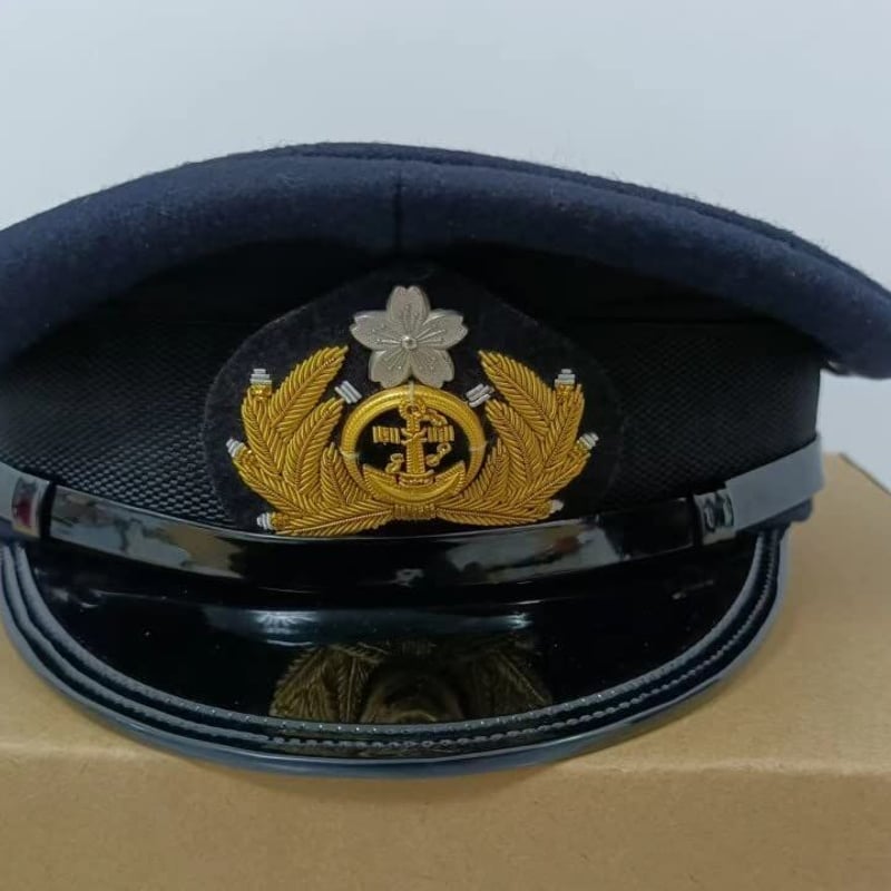 WW2 大日本帝国海軍 士官軍帽 精密複製 IJN 制帽 士官帽 前章付