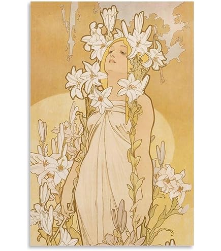 Amazon.co.jp: アルフォンス・ミュシャ『リリー(百合) 四つの花