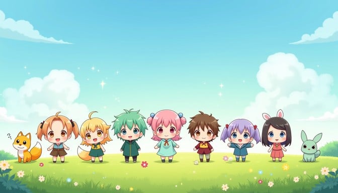 Free Magical Chibi Friends Image - Chibi, Anime, Children