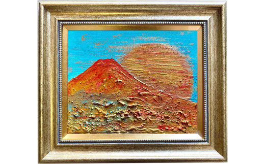 富士山溶岩パワーアート（天色赤富士・桜天空白富士・黄金色赤富士