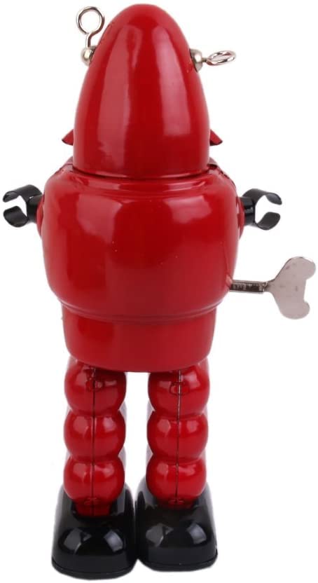 Amazon.co.jp: レトロ ブリキ製 玩具 ネジ巻式 ロボット （レッド
