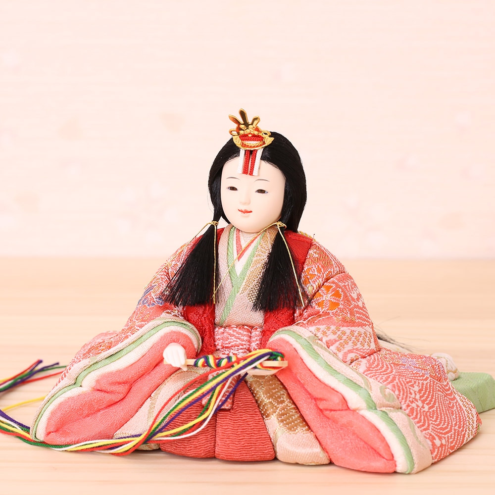 雛人形 久月 ほのか 木目込み 親王飾り 格子付き刺繍屏風 横幅60cm