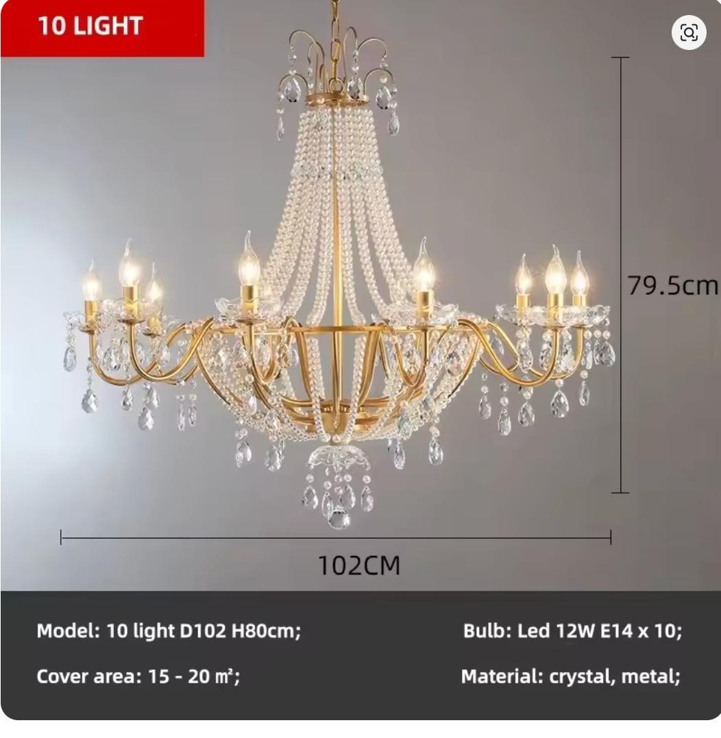 シャンデリア LED 10 light D102 H約80cm　未使用 240310-015-page2.jpg