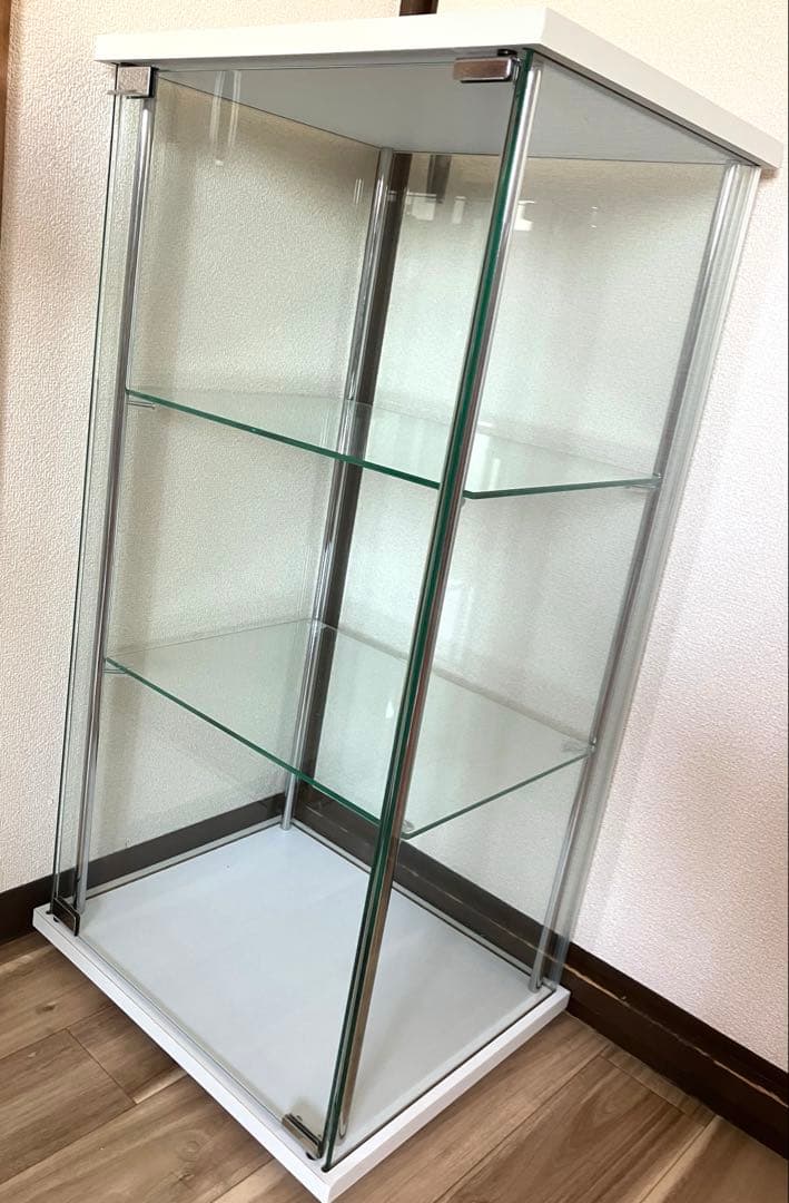 不二貿易　コレクションケース　ガラスケース　3段　ホワイト 不二貿易（Fuji Boeki） 隠しキャスター付ガラスコレクションケース