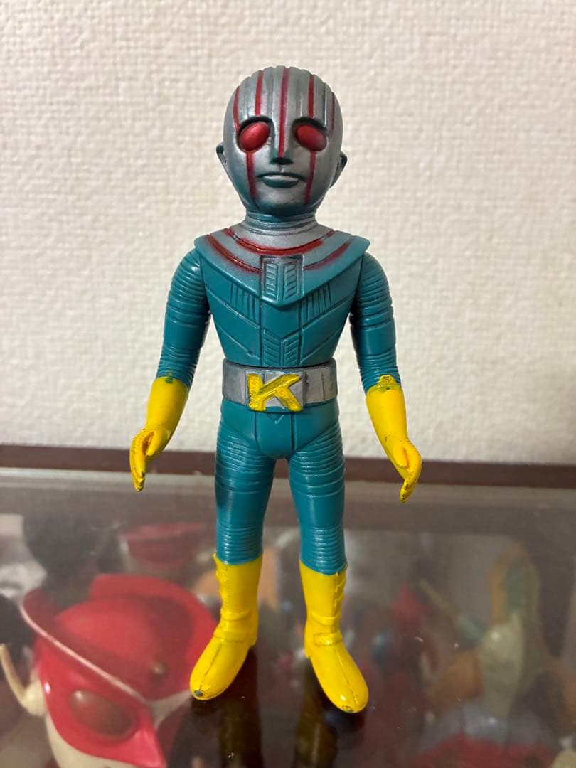 当時物　ポピー ロボット刑事k ソフビ（バンダイ マルサン ブルマァク)美品 ポピー ミドルサイズ ソフビ人形 ロボット刑事K ハンチング帽子付き