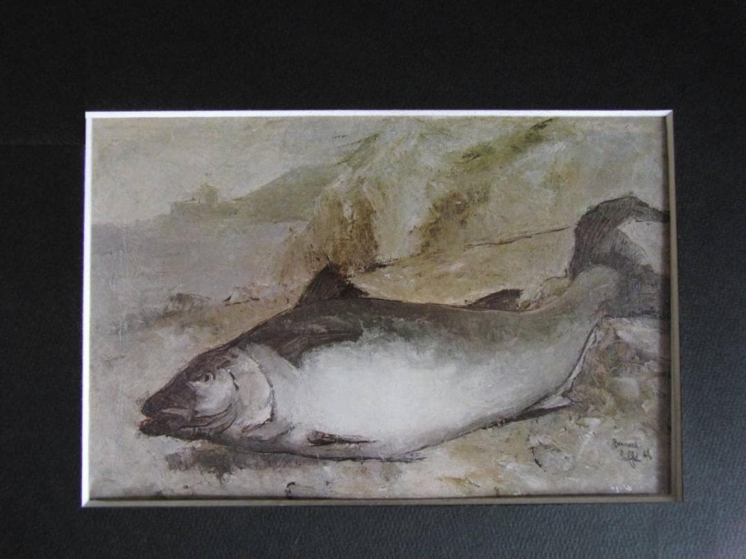 ベルナール・ビュッフェ、【Le poisson】、希少な額装用画集より、厳選 ベルナール・ビュッフェ、【Le poisson】、希少な額装用画集より、厳選