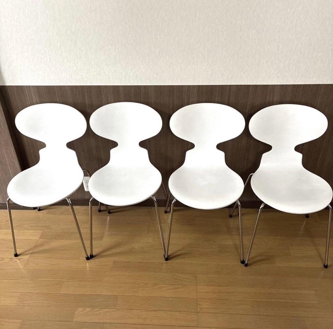 展示品 Fritz Hansen アリンコチェア ホワイト 美品 北欧家具 1脚 Ant™/アリンコチェア カラードアッシュ［Fritz Hansen・フリッツ