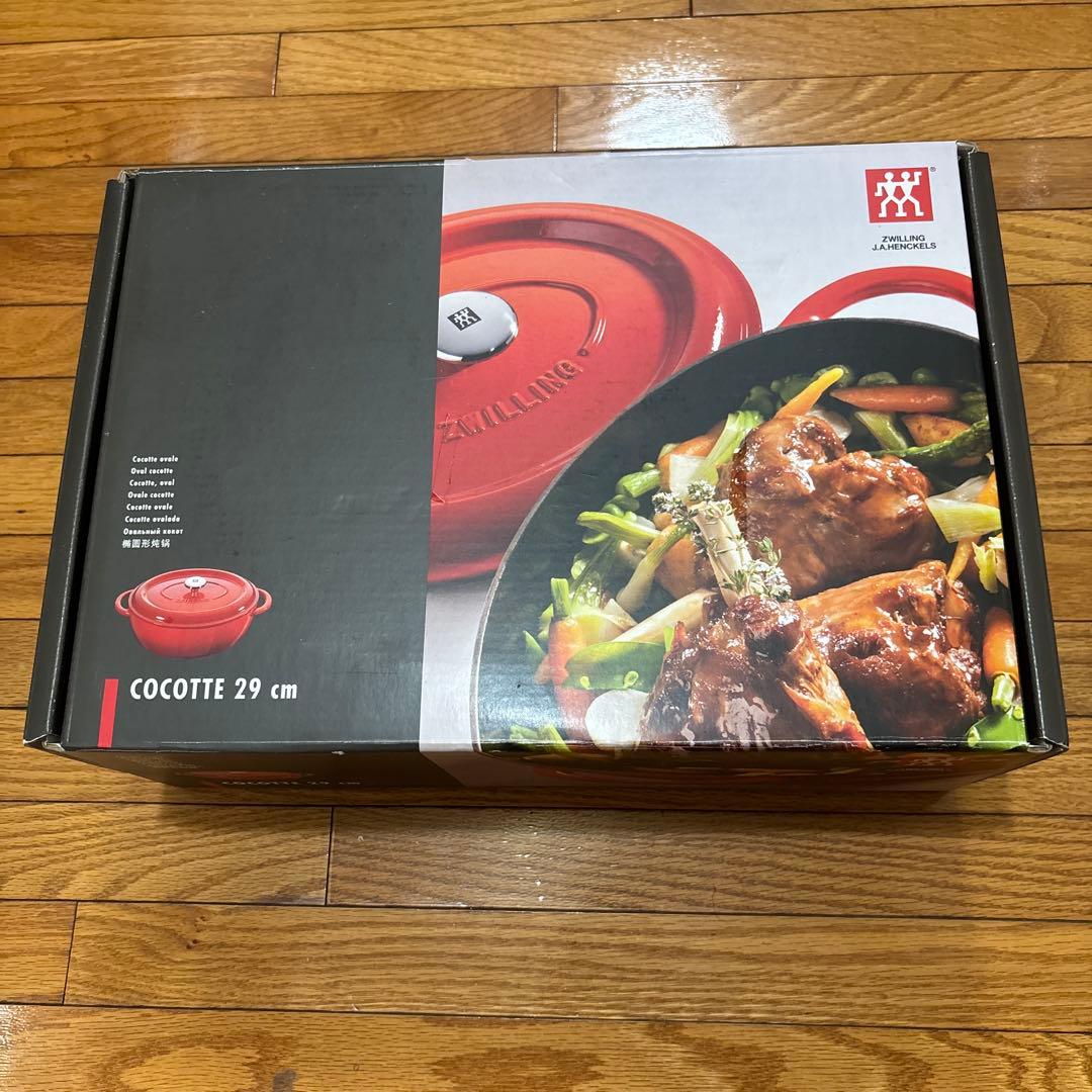 新品未使用　ZWILLNG J.A. Henckels 鋳物ホーロー鍋　29cm ZWILLING (ツヴィリング) 鋳物ホーロー鍋 ココット 29cm/4.7L レッド
