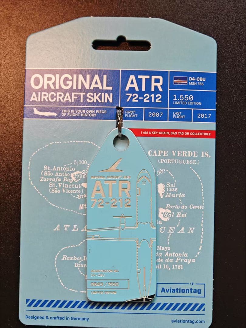 カーボベルデ航空 Aviationtag ATR-72 ぶ厚い コンビ色 ATR 72-500 Aviationtag from Hunnu Air – 
