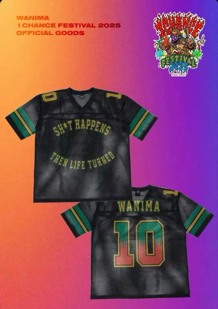 ミュージシャン WANIMA football shirt 63806577fdccf013b478fa5c345569