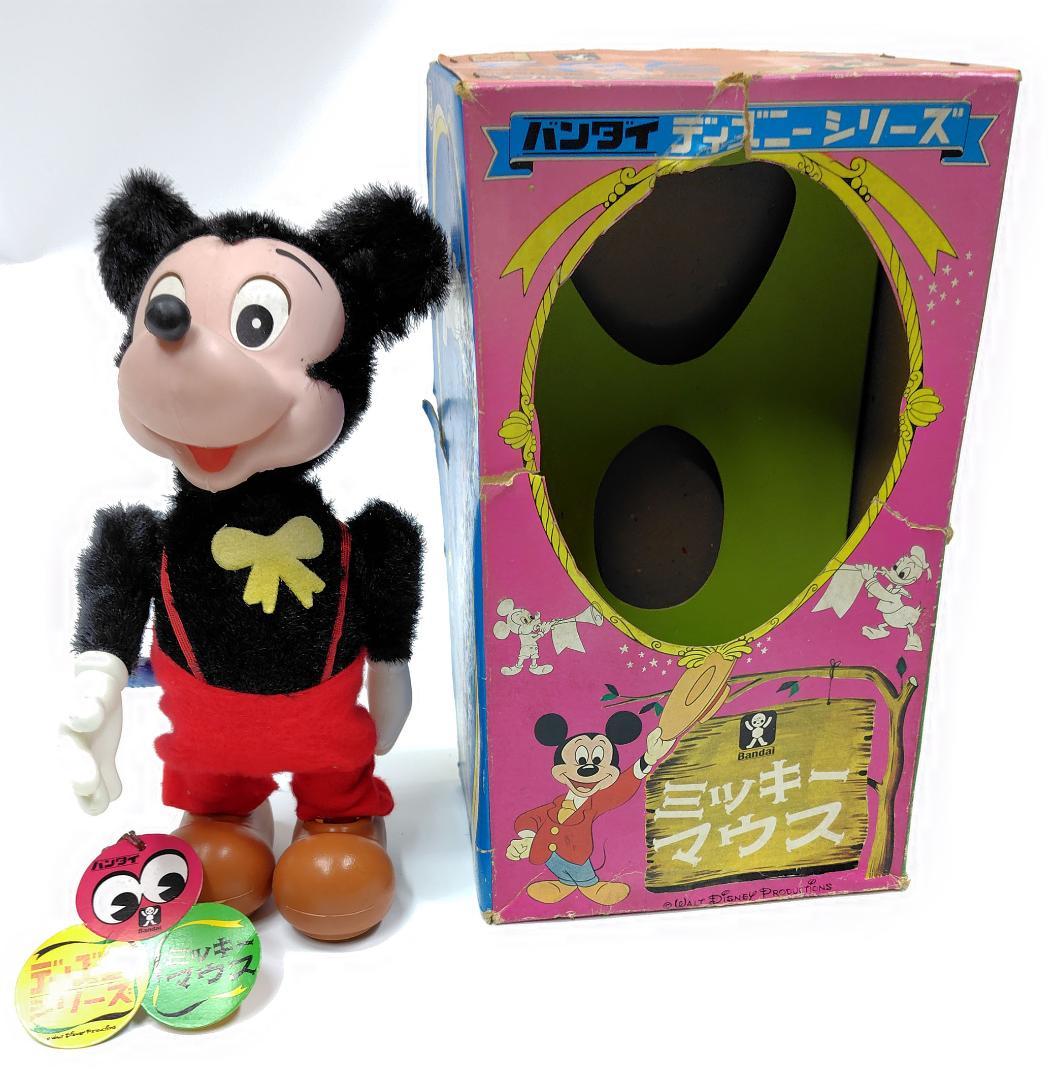 【極稀少】箱付 完動品 バンダイ ミッキーマウス ゼンマイ歩行 70s 当時物 極稀少】箱付 完動品 バンダイ ミッキーマウス ゼンマイ歩行 70s 当時
