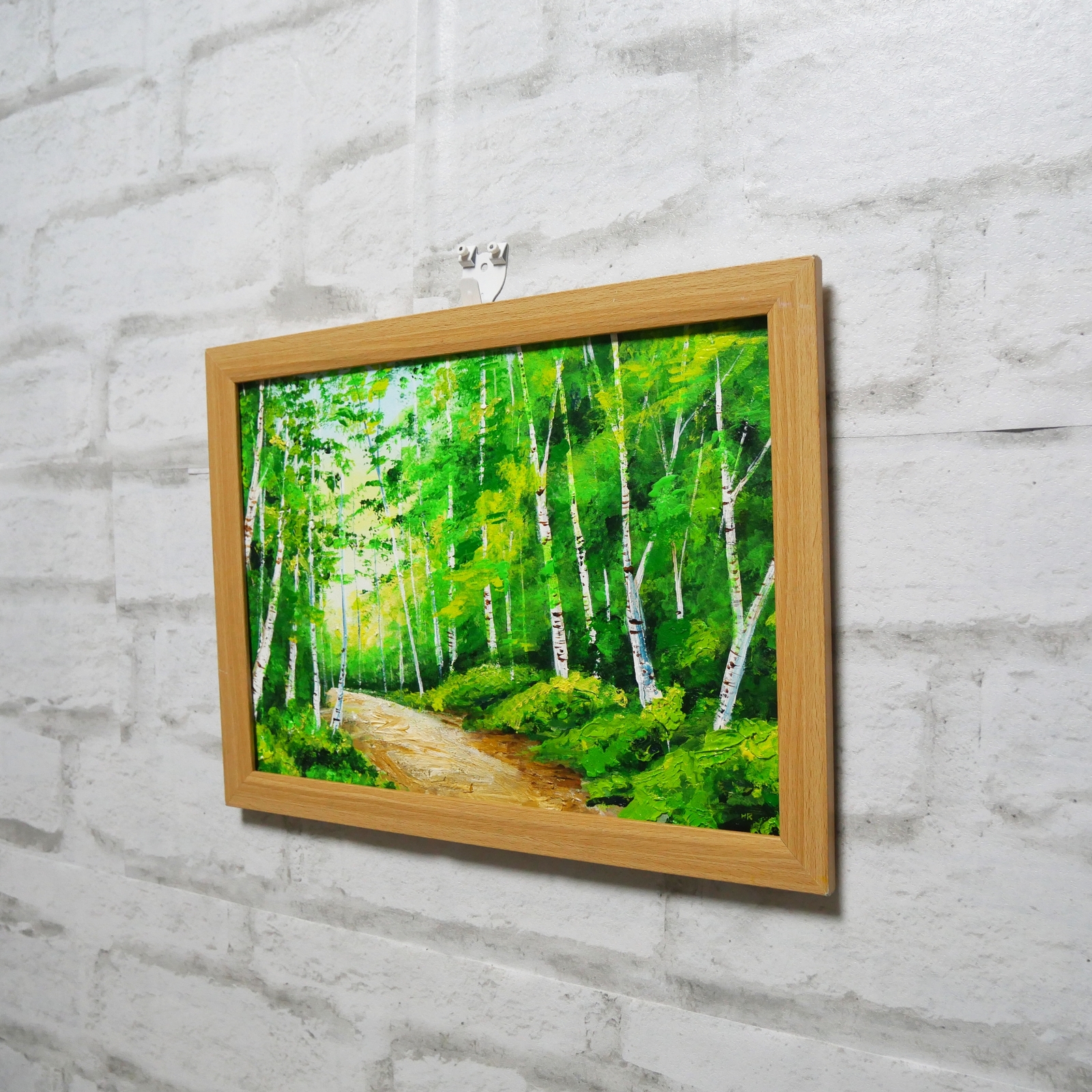 油絵 絵画 白樺林【A4】 - HR | minne byGMOペパボ 国内最大級の